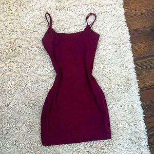 Sparkly maroon red dress tight with adjustable straps S/xS dress is short